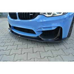 Накладка сплиттер на передний бампер карбоновая на BMW M4 F82